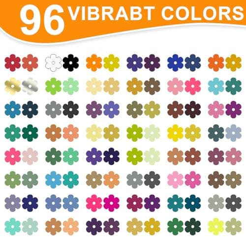 VividHues 48 Feutres Acrylique Dual Tips - Peinture Acrylique pour Peinture sur Bois, Toile et Verre, DIY
VividHues 48 F