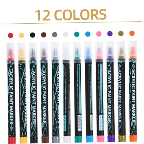HOMSFOU Marqueurs Acryliques Double Pointe Non Toxiques Pour Artistes Bricolage Fournitures Creatives