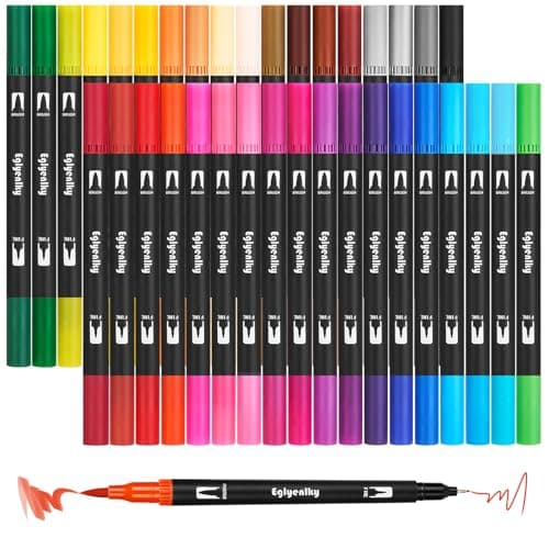 Marqueurs pinceaux à double pointe Eglyenlky - Coloriages adultes - Livres coloriage enfantsadultes - DessinJournal — 36 Colors Black