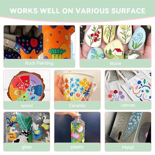 Marques Arrtx Simptap Top Valve Action Lot de 48 marqueurs acryliques pour peinture sur pierres | Étampes d'oeufs de Pâq