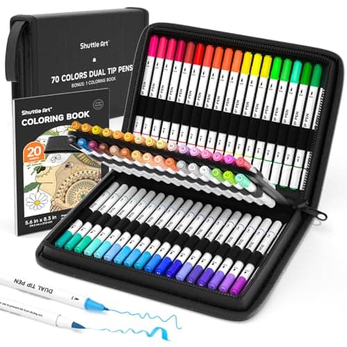 Marqueurs pastel Shuttle Art Lot de 56 stylos pour adultes Global Recycled Standard  
Feutres à double pointe Shuttle Ar — 70 Couleurs