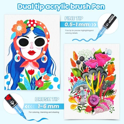 Marqueur VAKKI acrylique 36 couleurs, peinture liquide pour adultes, idéal pour pierre, calligraphie, bois, toile et ver
