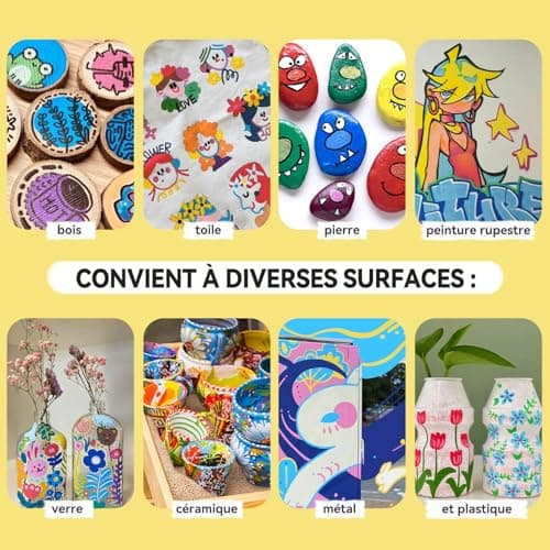 Marcos Acrylique, 120 Stylos, Marqueurs Acrylique pour Artistes Adultes, Coloriage, Dessin Animé, Pointe Pinceau pour Pe