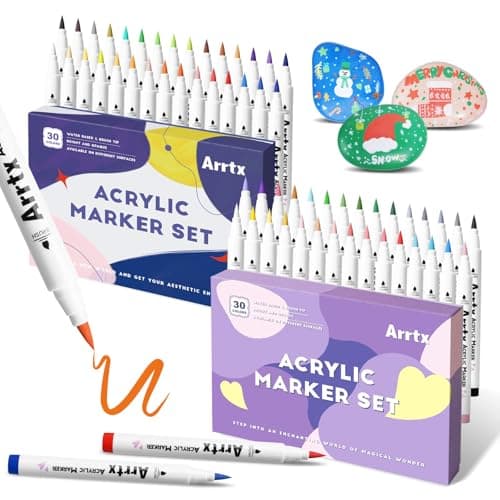 Marques Arrtx Simptap Top Valve Action Lot de 48 marqueurs acryliques pour peinture sur pierres | Étampes d'oeufs de Pâq — Couleur 30A+30B