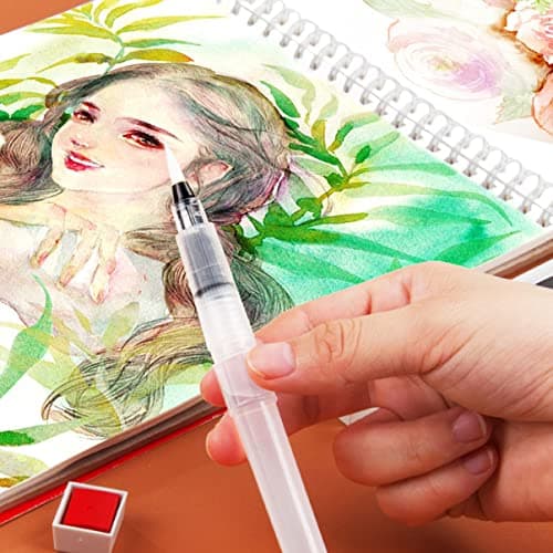 Lurrose 2 Ensembles Brush Pen Buse Liquide Scellant Nylon Pour Dessinateurs Professionnels Art Supplies