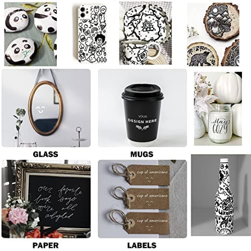 FiveMileBro Marqueurs Acryliques Noir et Blanc pour Toile et Supports Multimédia, Marqueurs Peinture pour Artistes, 10PC