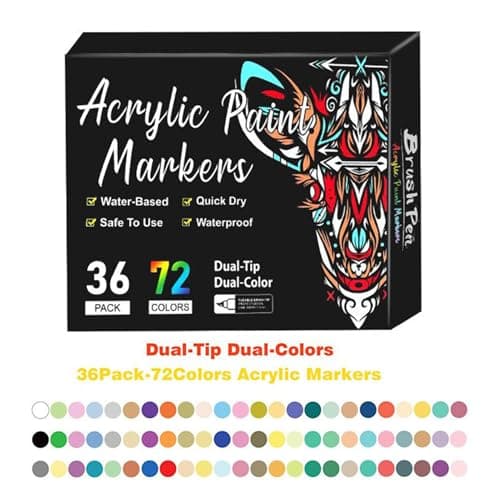 ETUCYNG Jeu De Feutres Acryliques 72 Couleurs Double Pointe | Adultes Fournitures Bureau Décoration