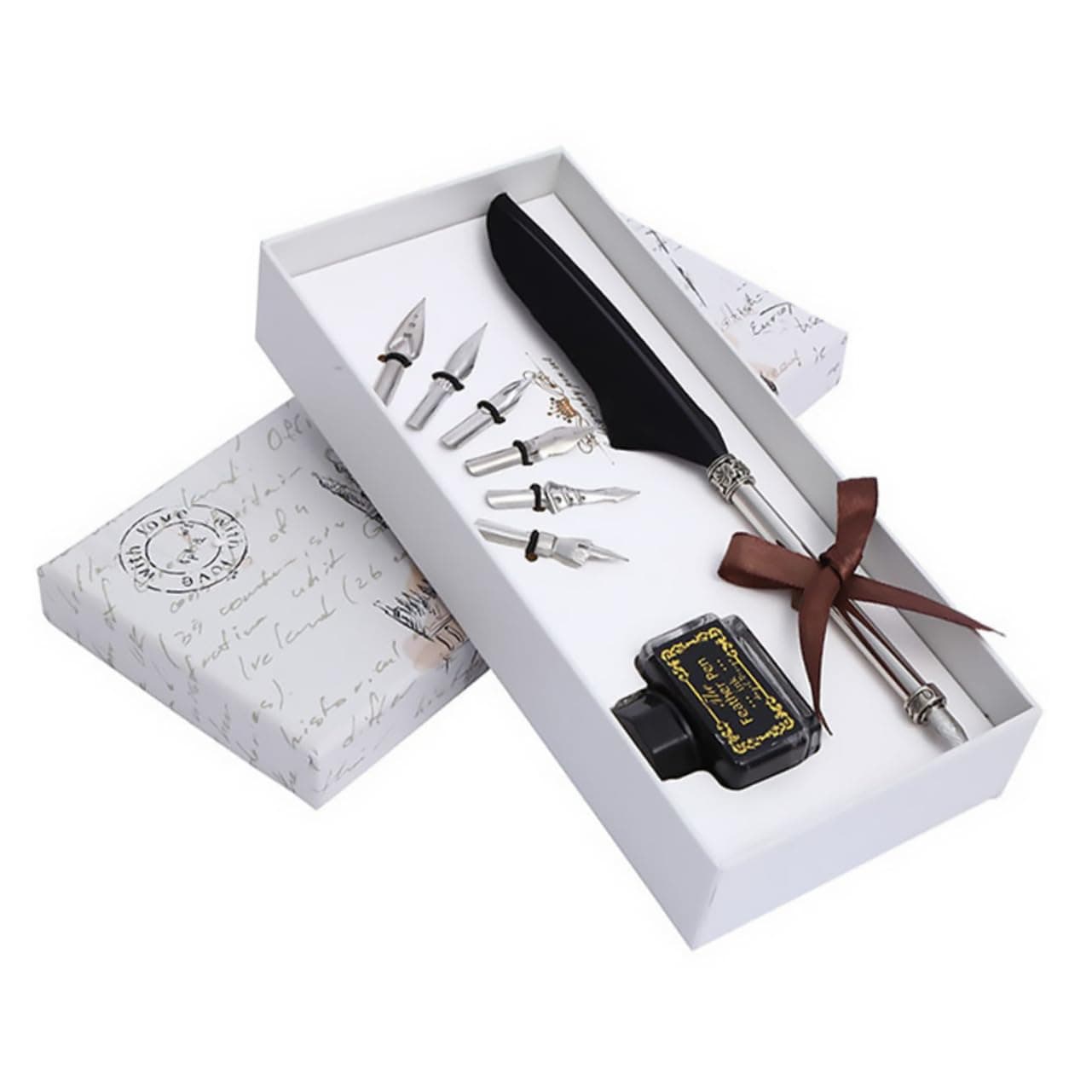 magiclulu ensemble de stylos à plume retro pour homme écriture encre noir 10 piècesVintage Retro Fountain Pen Set 10pcs