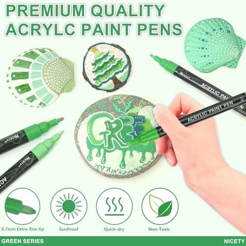 Marqueur acrylique Nicety 0,7mm vert pour verre bois toilecérame Siege de peinture acrylique