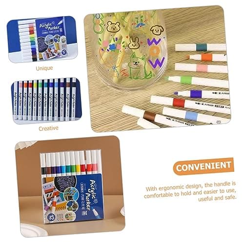DIYEAH Couleuriffiques Lot de 12 Stylos à Colorier à Eau pour Enfants - Faciles à Utiliser - Designs Engagants - 12 Pièc