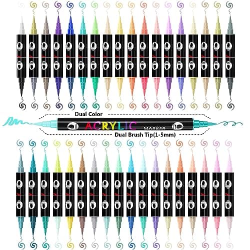 Marqueurs Peinture Acrylique Patamiyar 72 Couleurs pour Roche Toile DIY