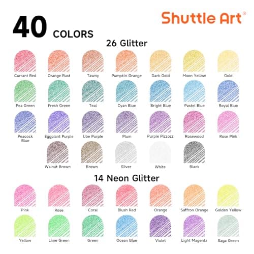 Stylos Pailletés Shuttle Art 80 Pièces pour Adultes et Enfants - Global Recycled Standard