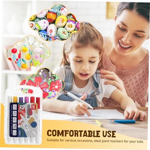 DIYEAH Couleurs Acryliques Feutres Marqueurs 12 Pièces pour Art et Artisanat - Idéaux pour Peindre Toile