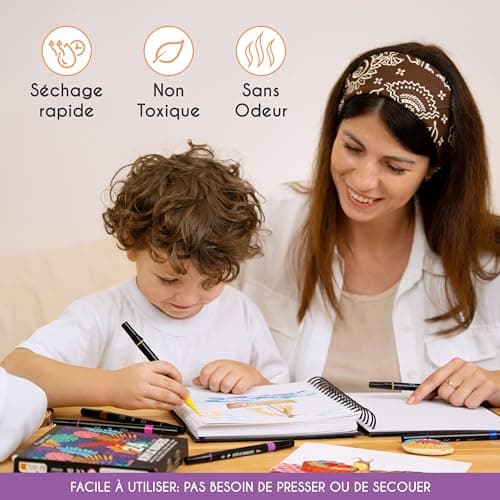 Feutres Acrylique Zenacolor Double Pointe 24 Couleurs Œuvres d'Art Surfaces Diverses