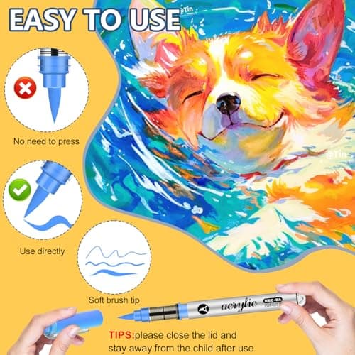 Marqueur Acrylique 120 Pcs pour Peinture sur Bois, Pierre, Céramique, Tissu & Coloriage Adulte - Acrylic Paint Marker