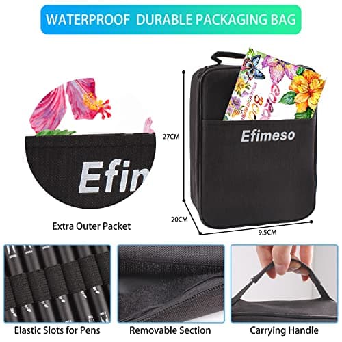 Efimeso 168 Couleurs Feutres Coloriage Adulte, Stylo Feutre Double Pointe Fine pour Artistes, Feutres Pinceaux Aquarelle