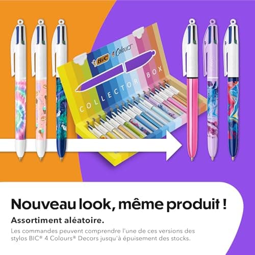 BIC Collection Spéciale | 4 Couleurs, Pointes Moyennes et Large, Boîte de 15 | Couleurs d'Encre Assorties | Étudiant et