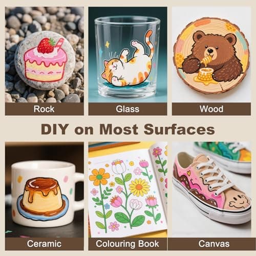 Funnasting Nuances de Peau Feutres Acrylique 24 Couleurs Résistantes à l'Eau pour Adultes, Peinture DIY sur Roches, Verr