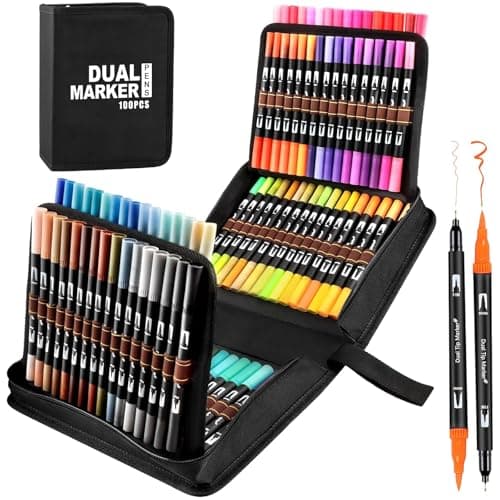 Gelanty Stylos Feutres Coloriage Adulte 168 Pièces, Lettrage et Calligraphie, Parfait pour Création Artistique, Dessin e