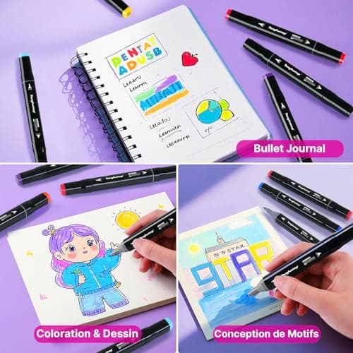 Tongfushop Feutres à Alcool 204 Couleurs Adulte Art Séchage Rapide