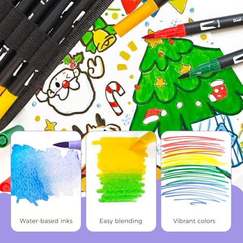 Feutre Coloriage Adulte Artecho, 120 Couleurs Double Pointe pour Dessin et Calligraphie, idéal pour Mandalas, Manga et D