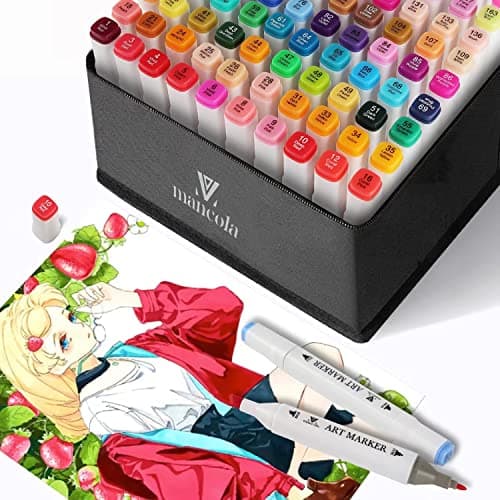 Mancola 100 Couleurs Feutres a Alcool Art Croquis, pour Artistes et Étudiants, DIY Esquisse MA-MK100