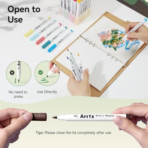 Marqueurs Acryliques Arrtx 90 pour Artistes et Adultes - Peinture sur Roche, Bois, Toile - Loisirs Créatifs 90A