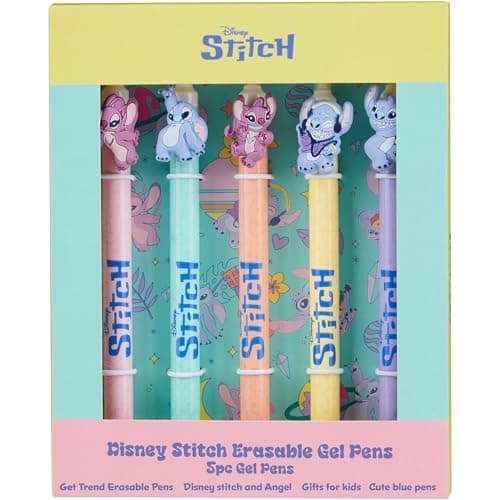 Stylos Harry Potter Effaçables Gel Kawaii pour Enfant Scolarité Encre Bleue (Lot de 5) — Encre Bleu Stitch & Angel