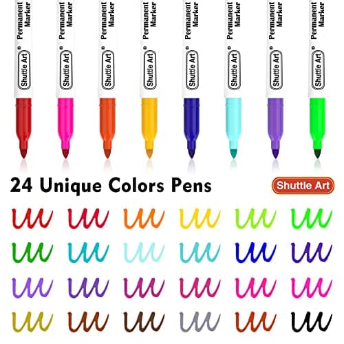 Marqueurs indélébiles shuttle art multicolores | Feutre permanent | Enfants | Coloriage et marquage sur plastique, verre