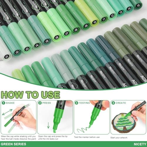 Marqueur acrylique Nicety 0,7mm vert pour verre bois toilecérame Siege de peinture acrylique