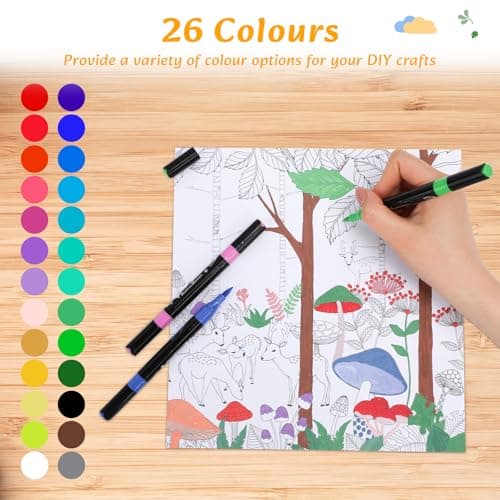 VynyQoo Marqueur Peinture Acrylique 26 Couleurs, Feutres Acrylique Double Pointe, Adulte 0,5cm Fine Pointe pour Roche Bo