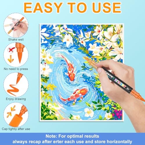 Lyuvie 220 Couleurs Feutre Acrylique, Acrylique Paint Marker Marqueur Peinture, pour Artistes et Artistes Débutants, Art