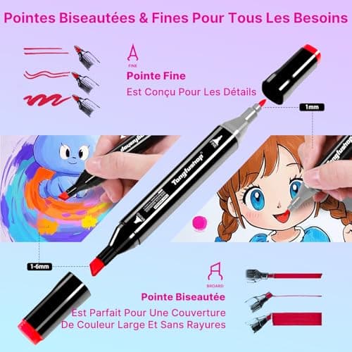 Tongfushop Feutres à Alcool 204 Couleurs Adulte Art Séchage Rapide