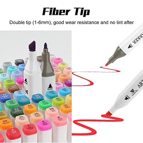 Mancola 100 Couleurs Feutres a Alcool Art Croquis, pour Artistes et Étudiants, DIY Esquisse MA-MK100