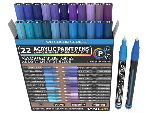 Marqueur acrylique Pro Color ensemble de 22 marqueurs assortis 0,7 mm non toxique usage artiste débutant professionnel