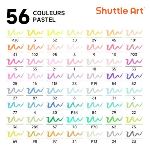 Marqueurs pastel Shuttle Art Lot de 56 stylos pour adultes Global Recycled Standard  
Feutres à double pointe Shuttle Ar