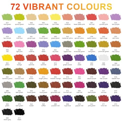 Laconile 72 Couleurs Feutre Acrylique pour Adulte, Stylos Acryliques Multi-Usage, Idéal pour Calligraphie, Bois, Toile,