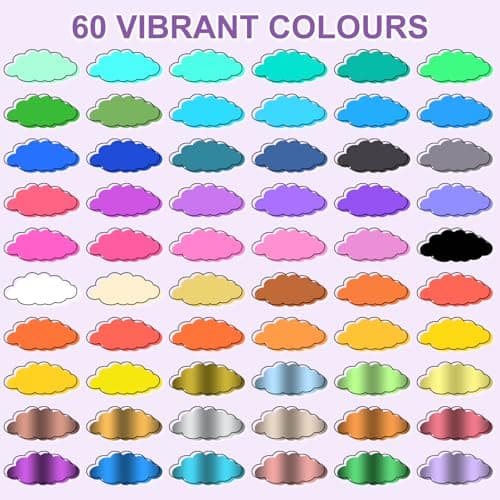 Stylos Peinture Acrylique 60 Feutres – Séchage Rapide, Résistant et Couleurs Vives