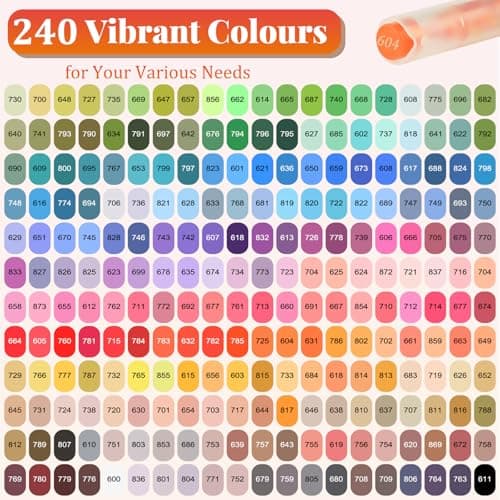 Funnasting 240 Couleurs Feutre Acrylique pour Arts & Crafts - Tête de Brosse Douce - Idéal pour Coloriage, Verre, Tissu,