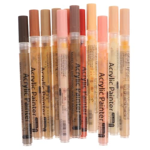 DIYEAH Marqueurs Acryliques Peau 12 Couleurs pour Artisans et Débutants - Idéaux pour Bricolage et Décoration Visage