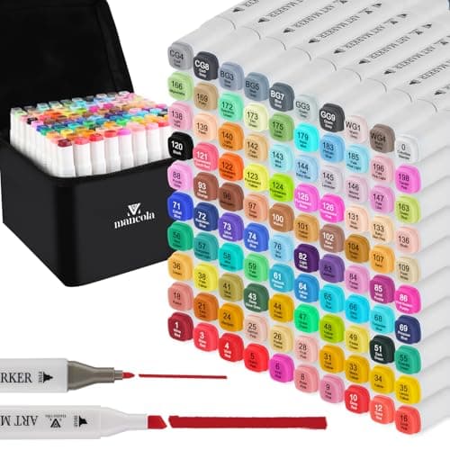 Mancola 100 Couleurs Feutres a Alcool Art Croquis, pour Artistes et Étudiants, DIY Esquisse MA-MK100