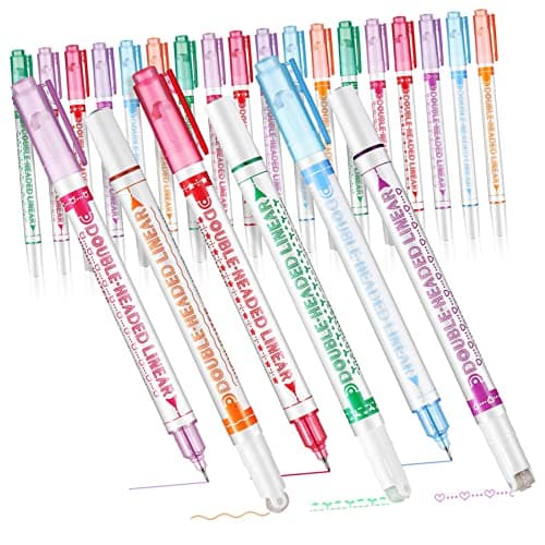 Housoutil 4 Ensembles Double Tip Fluorescent Pens Set Pour Études Avec Roller Et Brosses fines Pour Planificateur et Bri