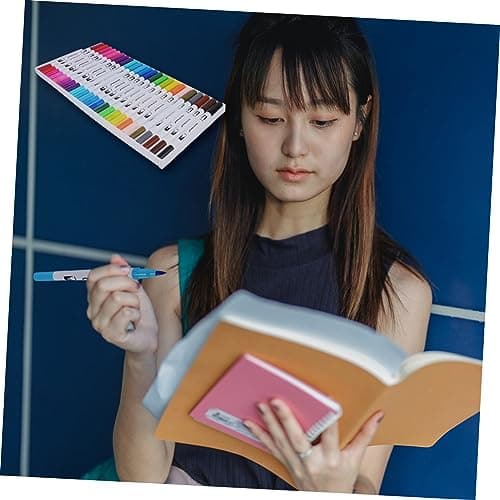 Stylos Marqueurs DIYEAH Double Couleurs 24 Pièces Journalisation École Travail Étui