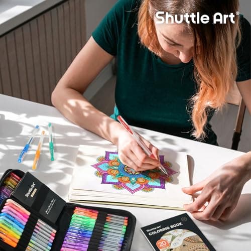Shuttle Art Stylo Gel Couleur Métallique Neon Pastel Classique Paillettes 120 Pièces Global Recycled Standard