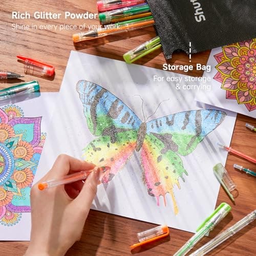 Stylos Pailletés Shuttle Art 80 Pièces pour Adultes et Enfants - Global Recycled Standard