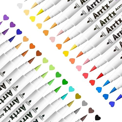 Marqueurs Arrtx pour peinture acrylique 30A couleurs : marqueurs pointe pinceau pour artisans et créatifs, peinture acry — Couleurs 30B