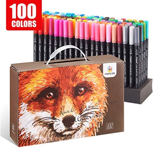 Stylos aquarelles MancoLA MA-100B pour adultes, feutres pointe fine pour coloriage et dessin professionnel, mandalas et