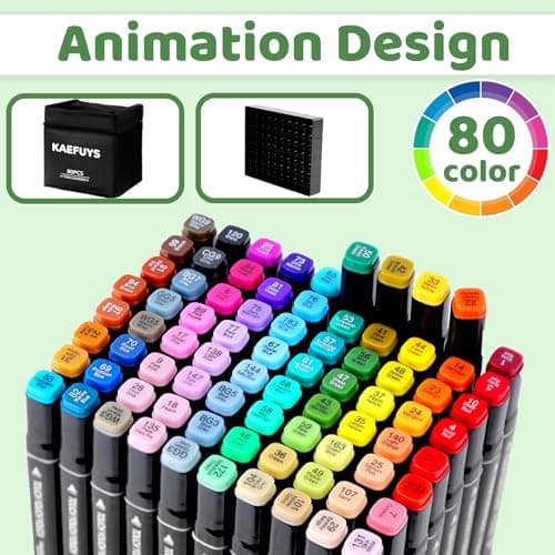 80 Couleurs Feutres Coloriage Adulte Twinmarkers, Portable avec Base et Sac, Idéal pour Dessin Professionnels Écriture e