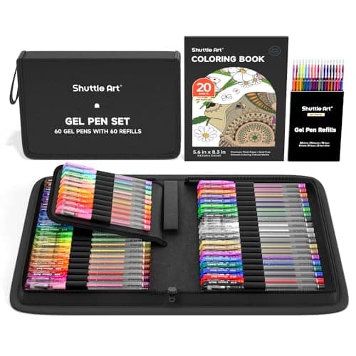 Shuttle Art Stylo Gel Couleur Métallique Neon Pastel Classique Paillettes 120 Pièces Global Recycled Standard