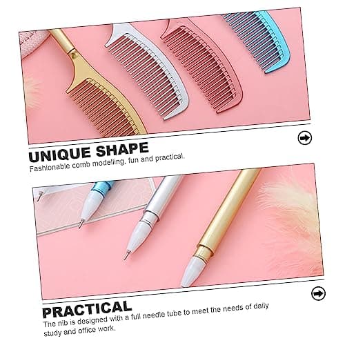 VILLCASE Lot de 3 Stylos de Signalisation Portables pour Étudiants | Stylos Amusants en Forme de Peigne | Stylo À Bille